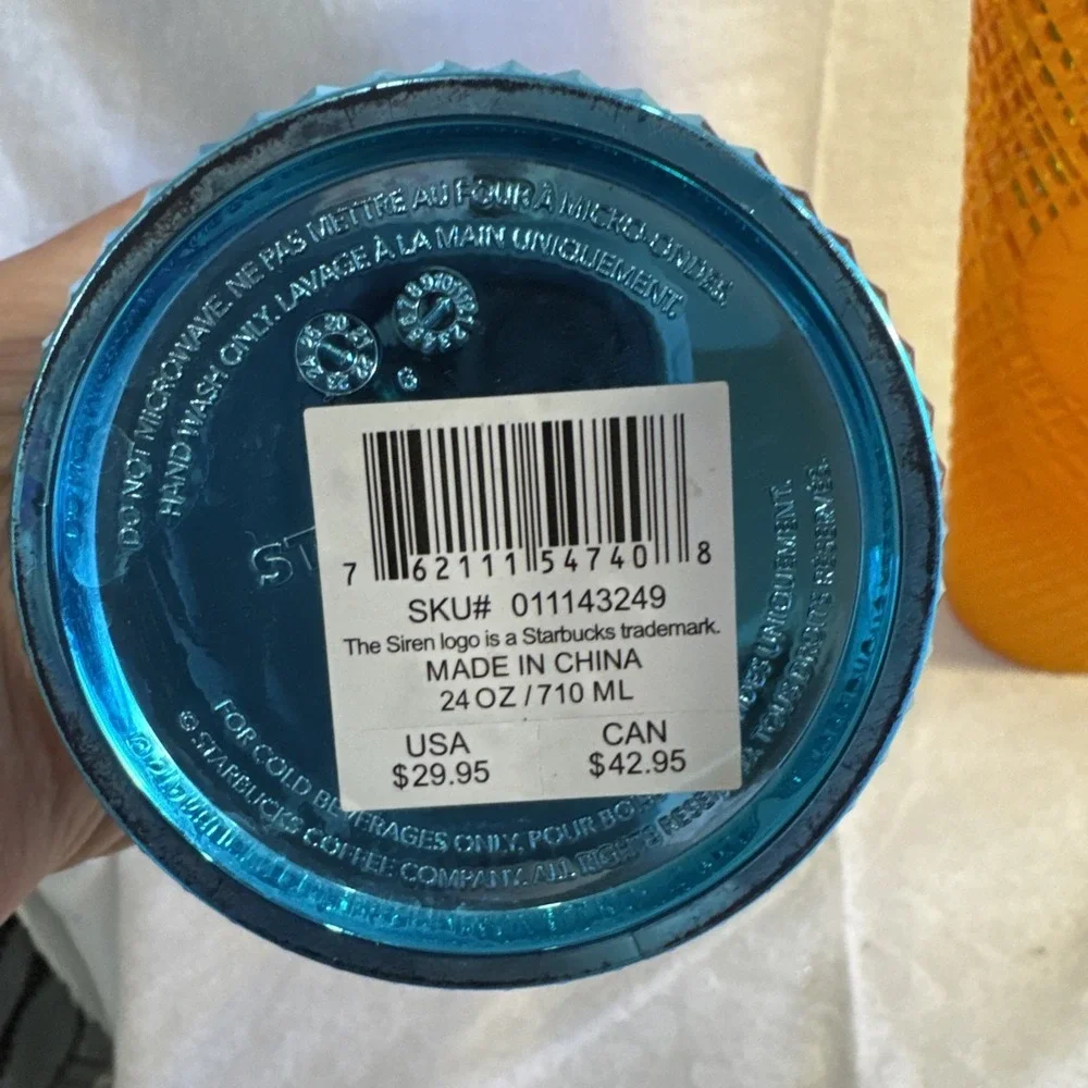 2‎ Starbucks Venti Tumbler Jeweled Summer Mango Ombre & Metallic Turquoise NEW